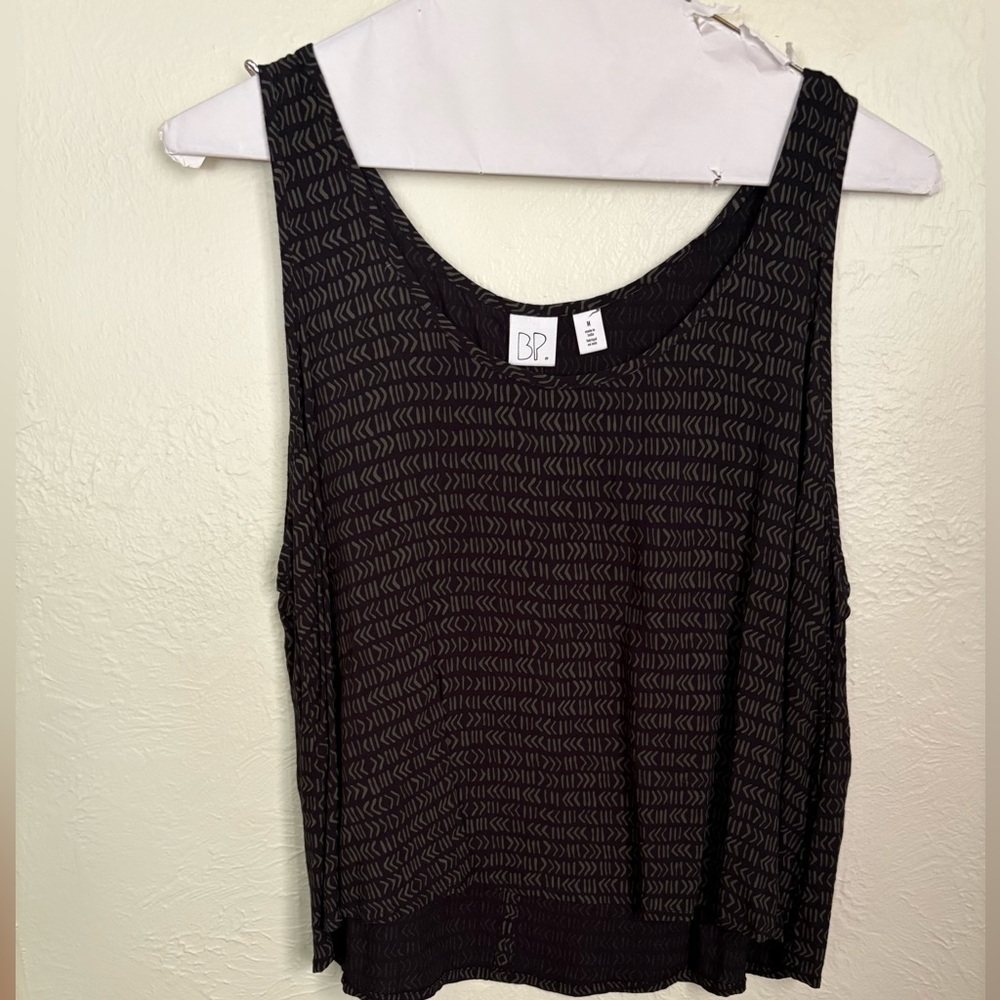Nordstrom BP Black Patterned Women's Tank Top- crop